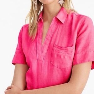 J. Crew Linen Top – Vibrant Pink – Women’s Size M